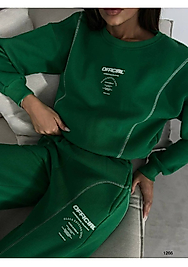 Kadın Ters Overlok Sweat Eşofman Takımı 001